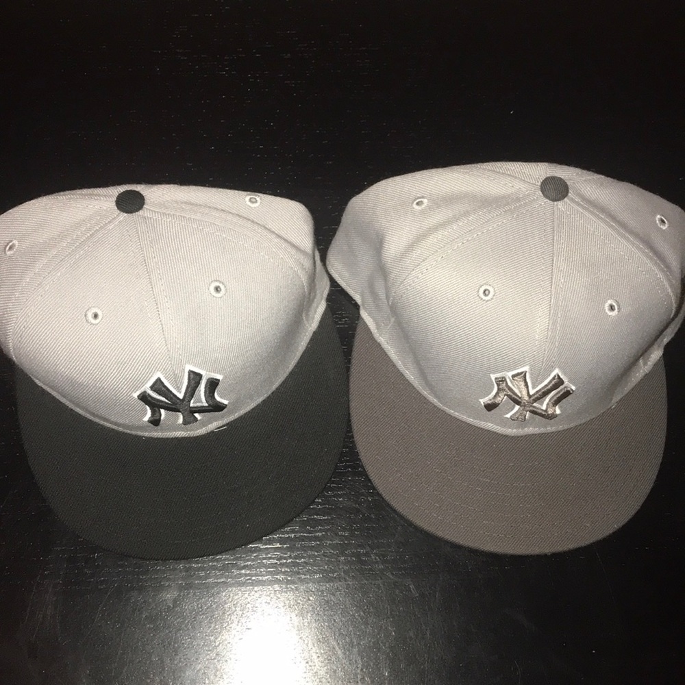 Two New Era NY Yankee baseball hats. Size 8 BG/GG